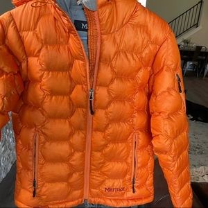 Orange Marmot Puffer jacket